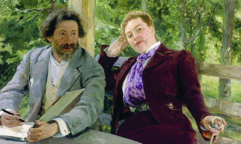 Ilya Yefimovich Repin Self portrait with Natalia Borisovna Nordman-Severova. Germany oil painting art